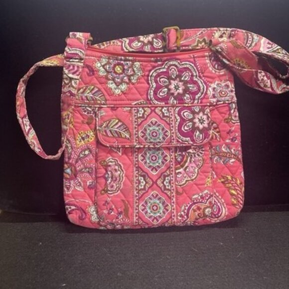 Vera Bradley Hipster Pick/Orange Floral Pattern. "See Video Below" - Picture 2 of 8